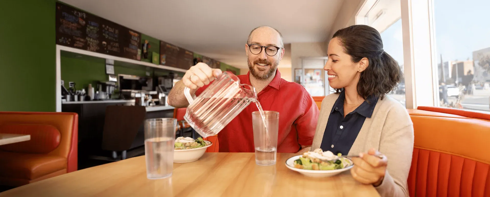 Couple at diner