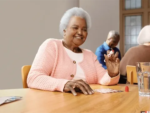 Woman playing bingo